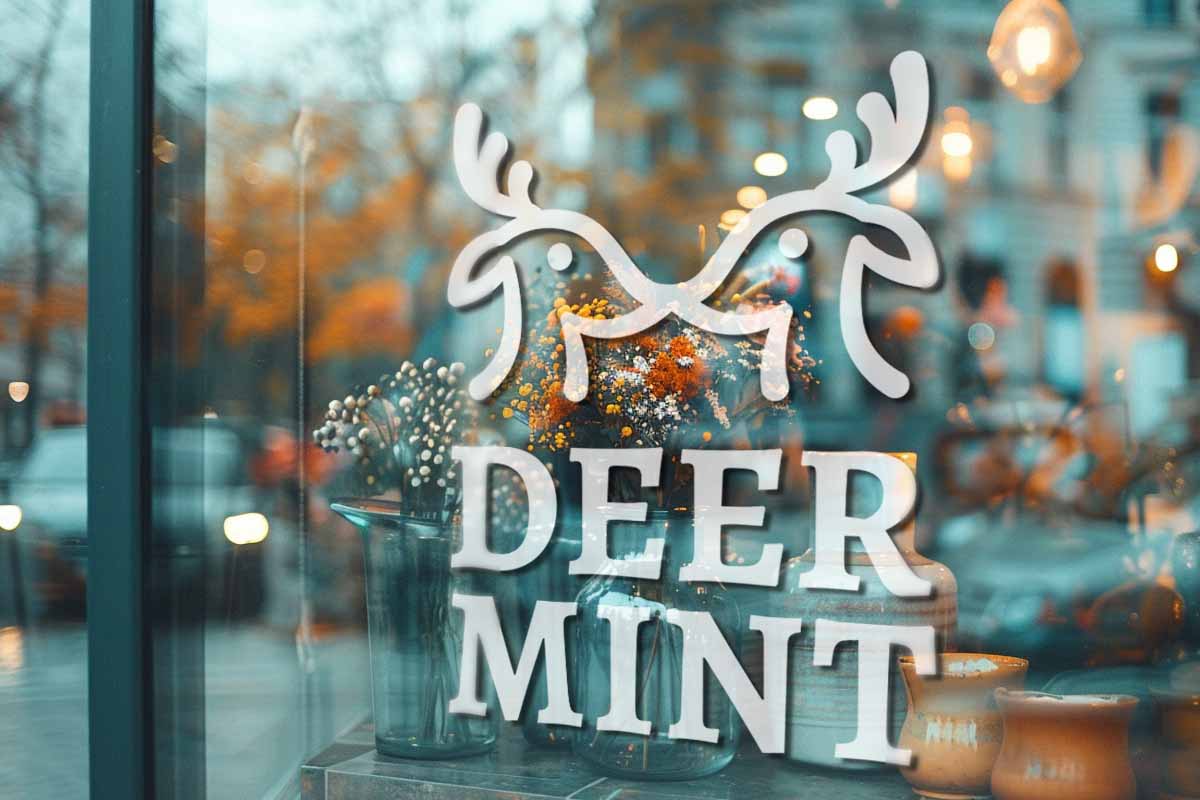 Portafolio Deer Mint Logotipo en Acrilico